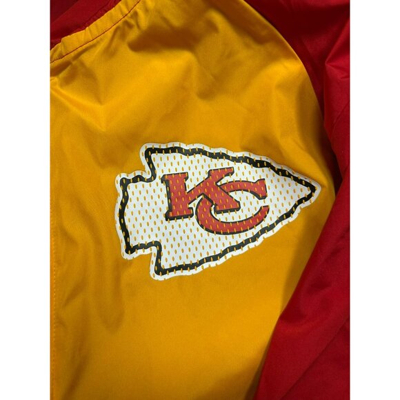 NFL Kansas City Chiefs Color Block Windbreaker Jacket M/M Red Yellow White - Picture 3 of 6